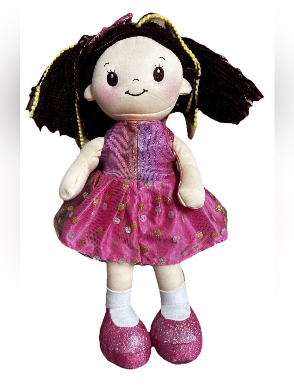 Charming Pink Polka Dot Stuffed Doll